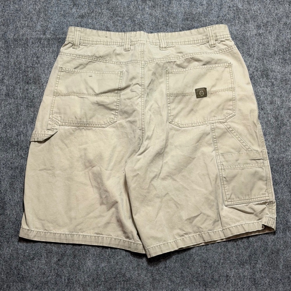 Y2K Faded Glory Mens Size 34 Carpenter Beige Shorts Distressed Look
